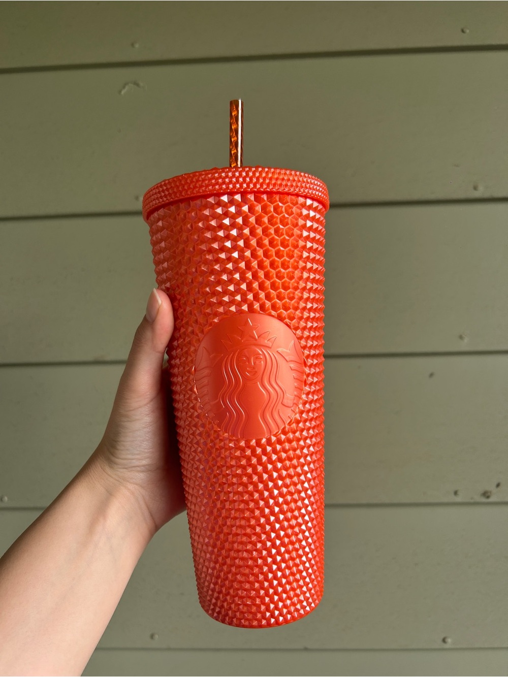 Starbucks Fall 2022 Pearlized Orange Studded Tumbler